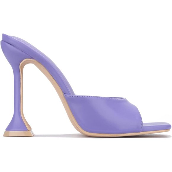 Women Cape Robbin Square Open Purple Toe Heels Lithe Sexy Shoes - Picture 2 of 4